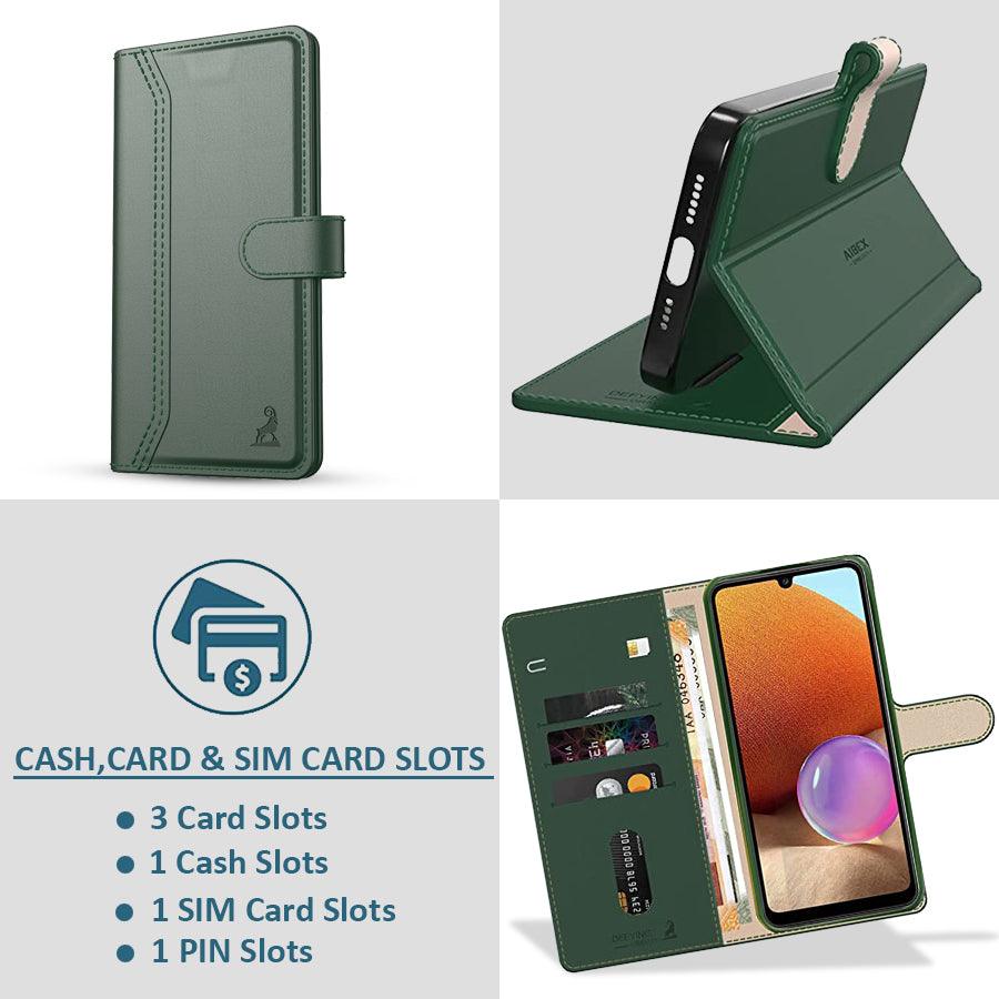 Oppo A58 4G Aibex PU Leather Flip Cover Foldable Stand & Pocket Magnetic Closure - Aibex